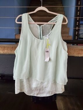 BCBGeneration Mint Layered Chiffon Camisole